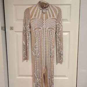 Chic Tan and White Women's Jumpsuit